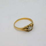 9ct Yellow Gold Spinel Solitaire Gypsy Ring Vintage 1986 Birmingham