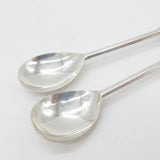 Pair of Sterling Silver Medieval Style Seal Top Teaspoons 1921 Sheffield