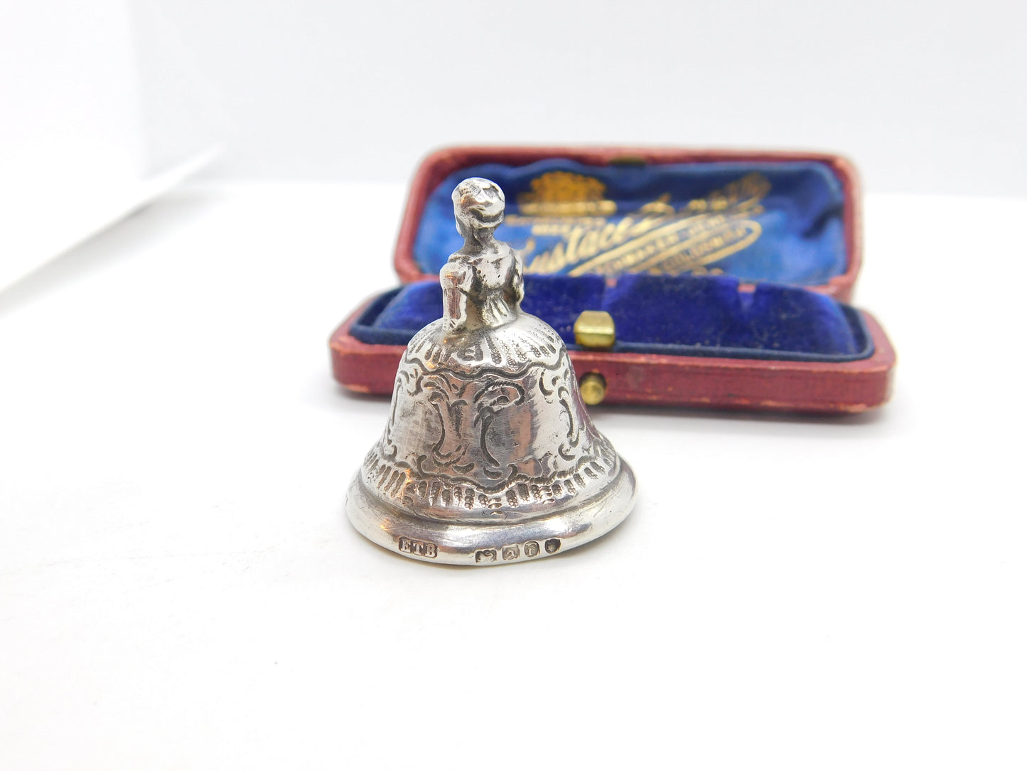 Victorian Sterling Silver Dutch Lady Small Dinner Bell Antique 1900 London