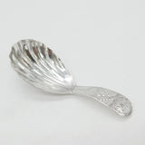 George III Sterling Silver Bright Cut Tea Caddy Spoon 1795 London Antique