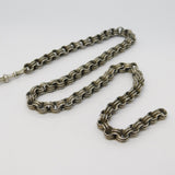 Victorian Sterling Silver Belcher Link Albert Watch Chain Antique c1890