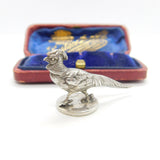 Edwardian Sterling Silver Pheasant Form Seal Stamp Antique 1909 Chester