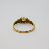 9ct Yellow Gold Spinel Solitaire Gypsy Ring Vintage 1986 Birmingham