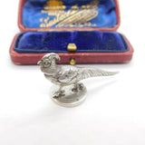 Edwardian Sterling Silver Pheasant Form Seal Stamp Antique 1909 Chester