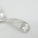 George III Sterling Silver Bright Cut Tea Caddy Spoon 1795 London Antique