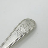 Georgian Beaded Sterling Silver Serving Spoon Lion Crest 1779 London Antique