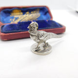 Edwardian Sterling Silver Pheasant Form Seal Stamp Antique 1909 Chester