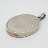 Victorian Sterling Silver Large Sweetheart Locket Pendant Antique c1880