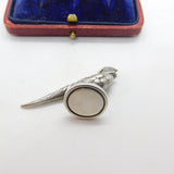 Edwardian Sterling Silver Pheasant Form Seal Stamp Antique 1909 Chester