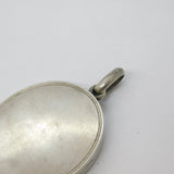 Victorian Sterling Silver Large Sweetheart Locket Pendant Antique c1880