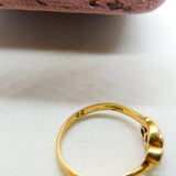 Victorian 18ct Gold, 0.1ct Diamond & Sapphire Crossover Ring Antique c1900