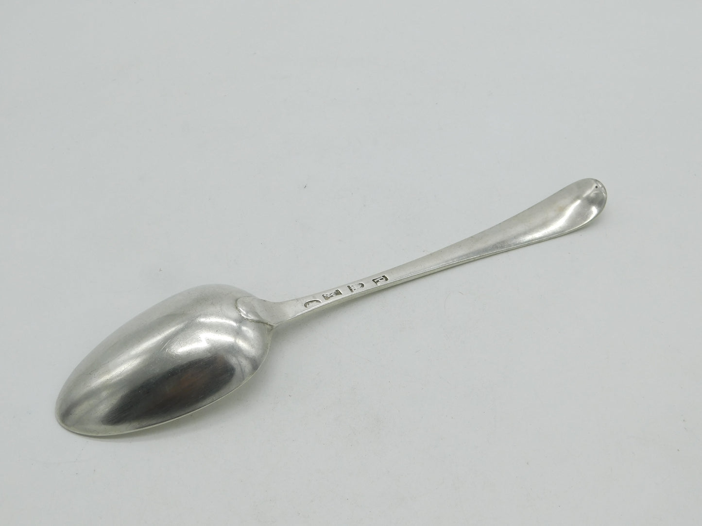 Georgian Beaded Sterling Silver Serving Spoon Lion Crest 1779 London Antique