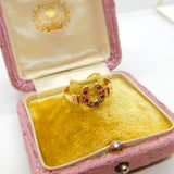 Victorian 15ct Gold & Ruby Set Good Luck Horseshoe Ring Antique 1870 Birmingham