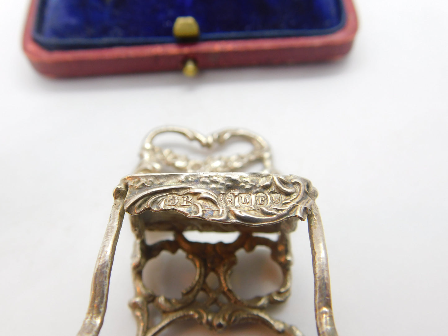 Victorian Sterling Silver Miniature Doll Chair with Cherubs Antique 1897 London