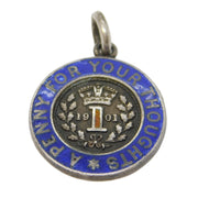 Victorian Silver & Enamel 'Penny for Your Thoughts' Maundy Charm Antique 1901