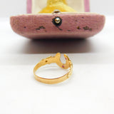 Victorian 15ct Gold & Ruby Set Good Luck Horseshoe Ring Antique 1870 Birmingham