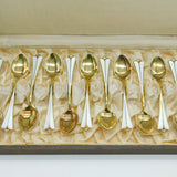 Norwegian David Andersen Boxed Set of Sterling Silver Gilt Enamel Teaspoons