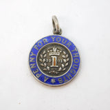 Victorian Silver & Enamel 'Penny for Your Thoughts' Maundy Charm Antique 1901