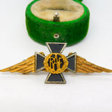 WWII Gilt Metal RAF Chaplain's Collar Badge Brooch Antique c1940