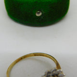9ct Yellow Gold, Cabochon Opal & Spinel Floral Cluster Ring Vintage c1980