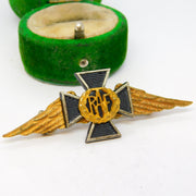 WWII Gilt Metal RAF Chaplain's Collar Badge Brooch Antique c1940
