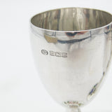 Pair Sterling Silver Floral Guilloche Enamel Base Wine Goblets 1969 Birmingham