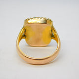 Victorian 9ct Gold, Turquoise, Pearl & Hair Set Mourning Ring Antique c1850s