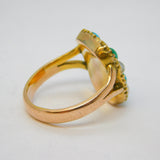 Victorian 9ct Gold, Turquoise, Pearl & Hair Set Mourning Ring Antique c1850s