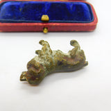 Victorian Cold Painted Vienna Bronze Spaniel Dog Figurine Antique c1860