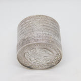 Victorian Mexican Sterling Silver Coin Crafted Trinket Box Antique 1894