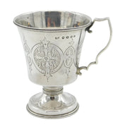 Victorian Sterling Silver Pedestal Christening Mug Antique 1865 Birmingham