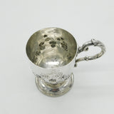 Victorian Sterling Silver Floral Christening Mug Tankard 1859 Antique London