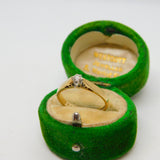 9ct Yellow Gold & 0.1ct Diamond Solitaire Ring Vintage c1970