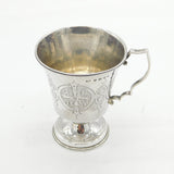 Victorian Sterling Silver Pedestal Christening Mug Antique 1865 Birmingham