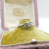 9ct White Gold & Diamond Paste Crossover Ring Vintage c1980 Sheffield