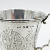 Victorian Sterling Silver Pedestal Christening Mug Antique 1865 Birmingham