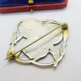 Large Sterling Silver & Colourful Enamel Spring Flower Brooch Pin Antique c1920