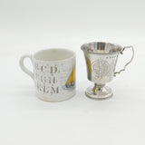Victorian Sterling Silver Pedestal Christening Mug Antique 1865 Birmingham