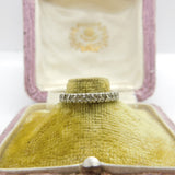 9ct White Gold & Diamond Paste Half Eternity Ring Vintage 1976 London