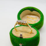 Victorian 18ct Yellow Gold & 0.2ct Diamond Three Stone Ring Antique c1890