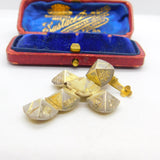 9ct Gold on Silver Masonic Ball Cross Fob or Pendant Antique c1920 Art Deco