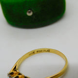 Victorian 18ct Yellow Gold & 0.2ct Diamond Three Stone Ring Antique c1890