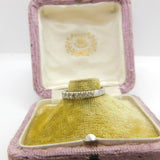 9ct White Gold & Diamond Paste Half Eternity Ring Vintage 1976 London