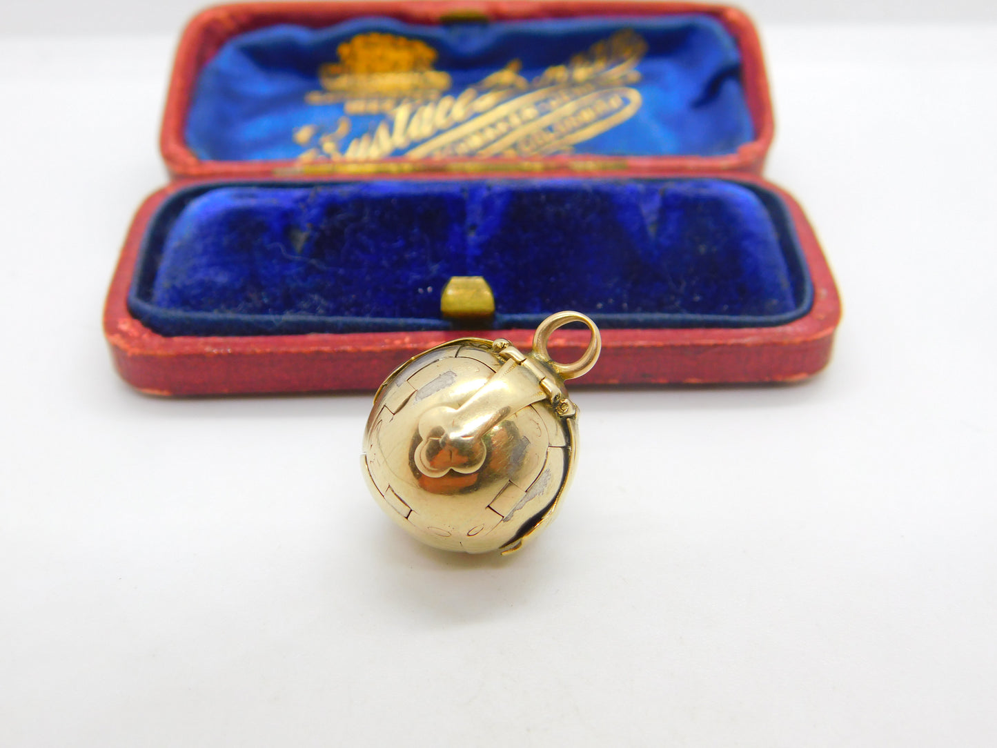 9ct Gold on Silver Masonic Ball Cross Fob or Pendant Antique c1920 Art Deco