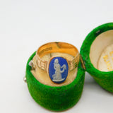 Victorian 9ct Gold Wedgwood Athena Cameo Band Ring Antique 1894 Birmingham