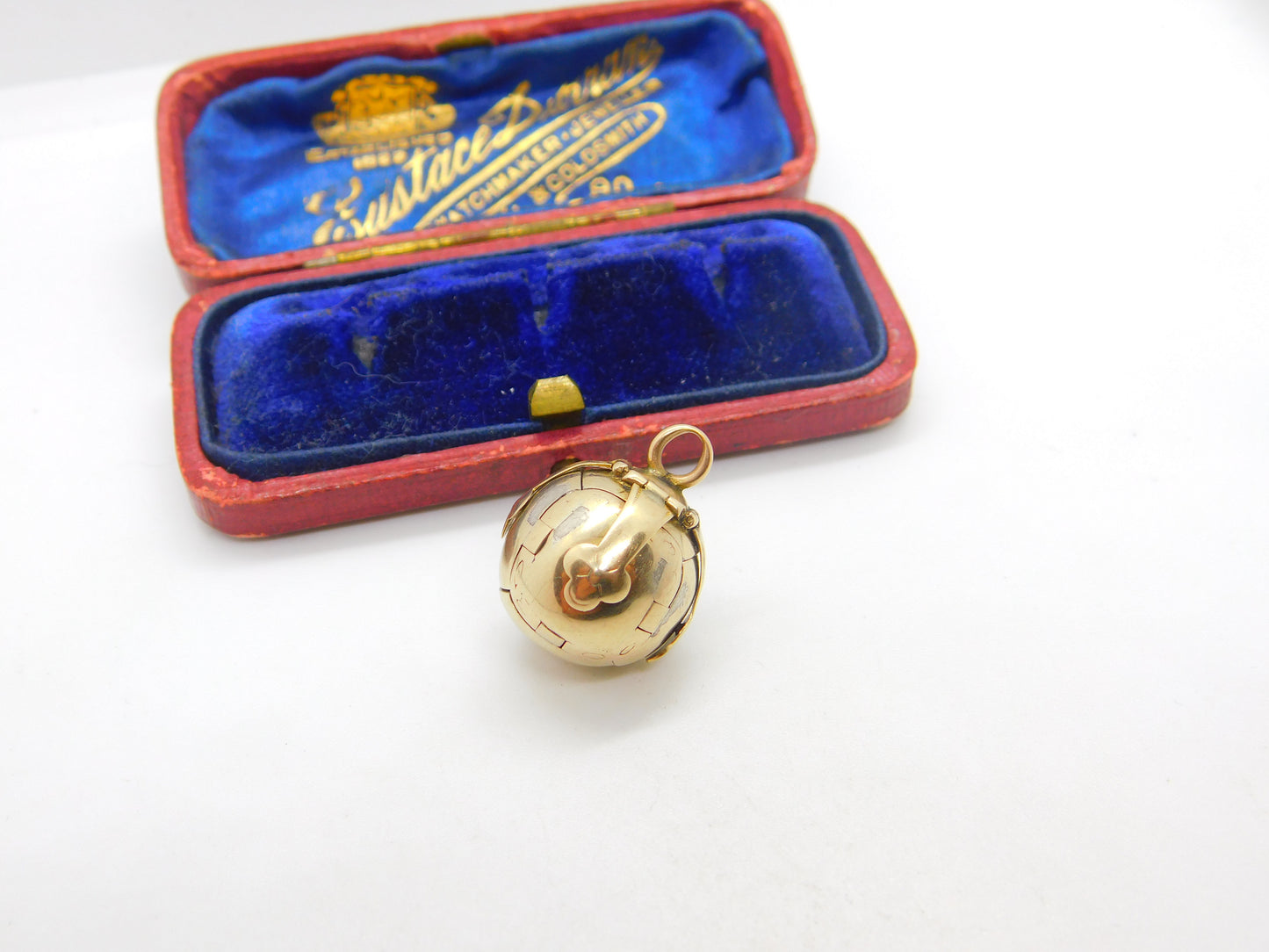 9ct Gold on Silver Masonic Ball Cross Fob or Pendant Antique c1920 Art Deco