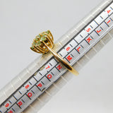 9ct Yellow Gold Light Green Paste Cluster Dress Ring Vintage c1990 Birmingham