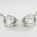 Large Victorian Pair Sterling Silver Acanthus Sauce Boats 1895 Chester Antique