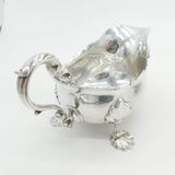 Large Victorian Pair Sterling Silver Acanthus Sauce Boats 1895 Chester Antique