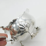 Large Victorian Pair Sterling Silver Acanthus Sauce Boats 1895 Chester Antique